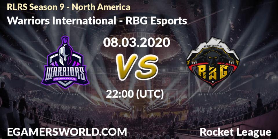 Warriors International - RBG Esports: прогноз. 08.03.2020 at 22:00, Rocket League, RLRS Season 9 - North America