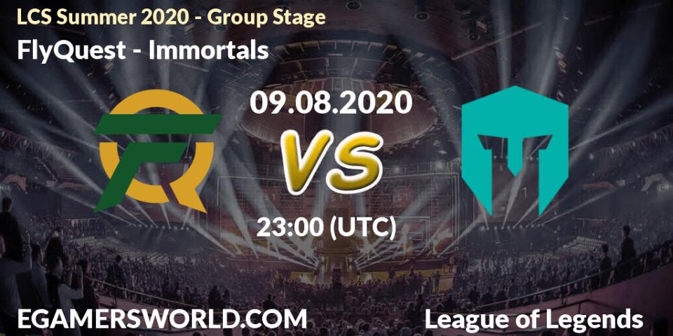 FlyQuest - Immortals: прогноз. 09.08.2020 at 23:00, LoL, LCS Summer 2020 - Group Stage