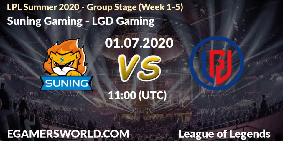 Suning Gaming - LGD Gaming: прогноз. 01.07.2020 at 11:58, LoL, LPL Summer 2020 - Group Stage (Week 1-5)