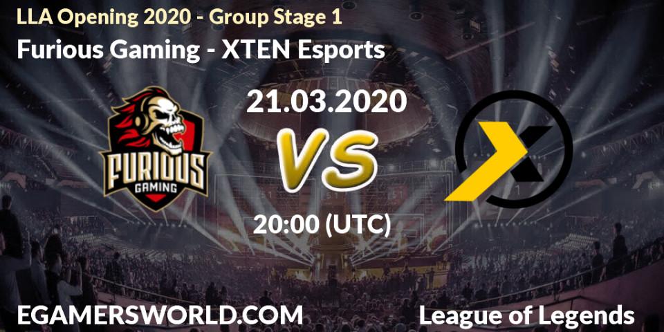Furious Gaming - XTEN Esports: прогноз. 04.04.20, LoL, LLA Opening 2020 - Group Stage 1
