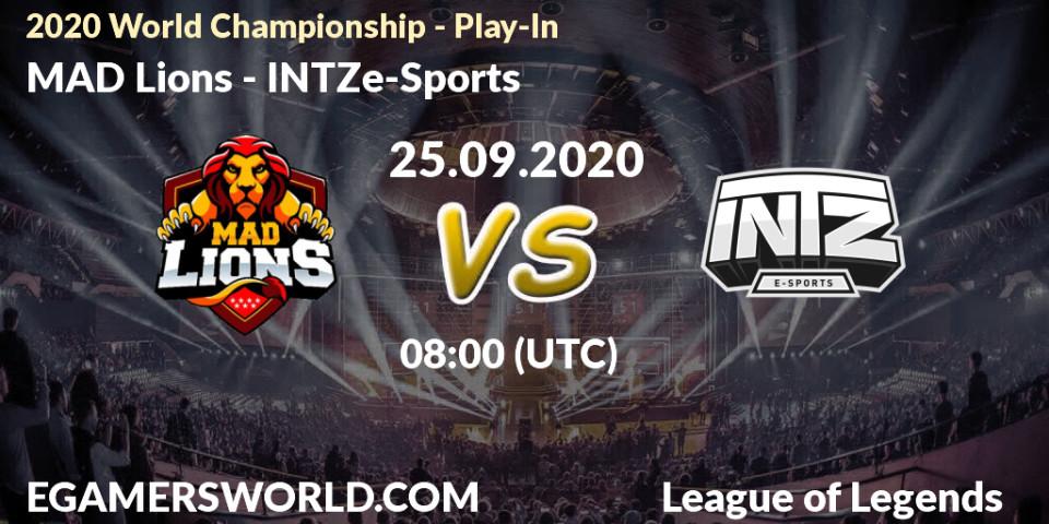 MAD Lions - INTZ e-Sports: прогноз. 25.09.2020 at 08:00, LoL, 2020 World Championship - Play-In