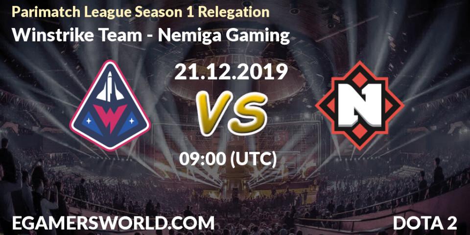 Winstrike Team - Nemiga Gaming: прогноз. 21.12.19, Dota 2, Parimatch League Season 1 Relegation