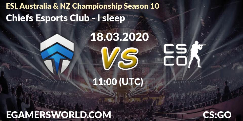 Chiefs Esports Club - I sleep: прогноз. 18.03.2020 at 10:00, Counter-Strike (CS2), ESL Australia & NZ Championship Season 10