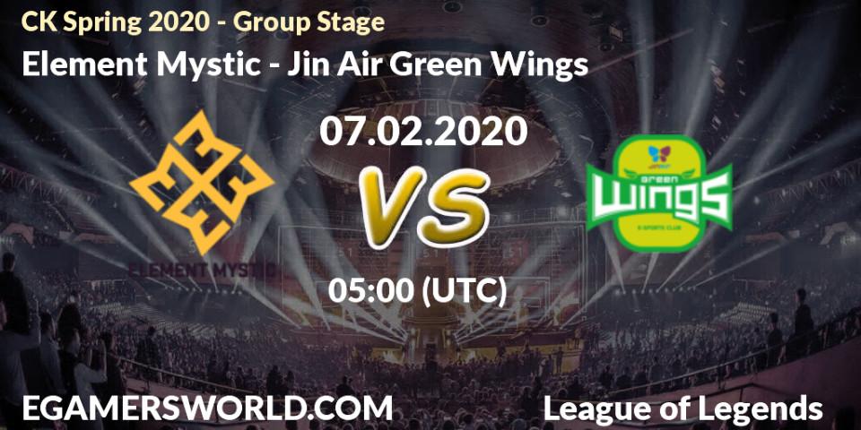 Element Mystic - Jin Air Green Wings: прогноз. 07.02.20, LoL, CK Spring 2020 - Group Stage