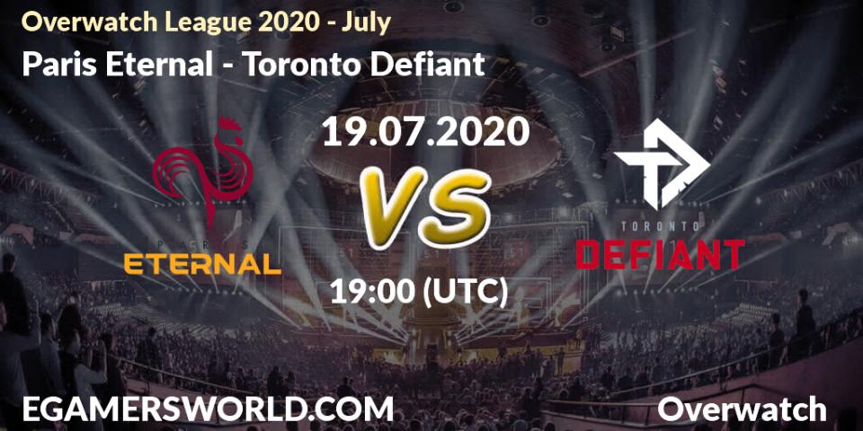 Paris Eternal - Toronto Defiant: прогноз. 19.07.2020 at 19:00, Overwatch, Overwatch League 2020 - July