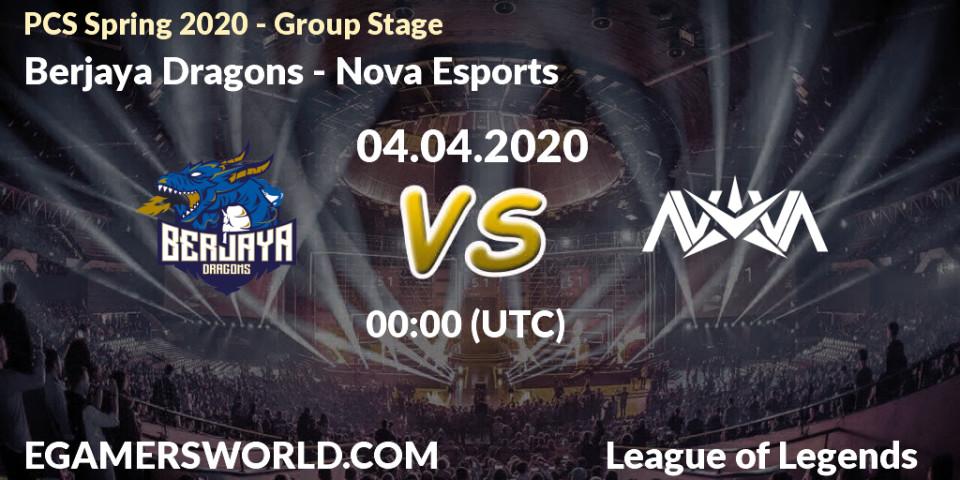Berjaya Dragons - Nova Esports: прогноз. 04.04.2020 at 10:00, LoL, PCS Spring 2020 - Group Stage