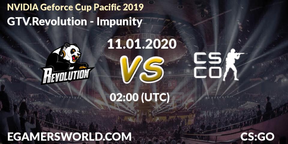 GTV.Revolution - Impunity: прогноз. 11.01.2020 at 02:30, Counter-Strike (CS2), NVIDIA Geforce Cup Pacific 2019