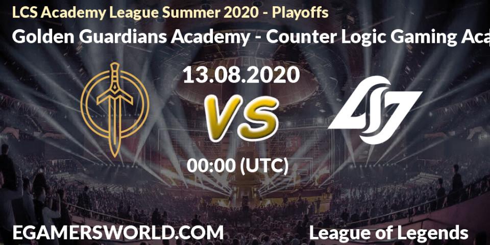 Golden Guardians Academy - Counter Logic Gaming Academy: прогноз. 14.08.2020 at 00:00, LoL, LCS Academy League Summer 2020 - Playoffs