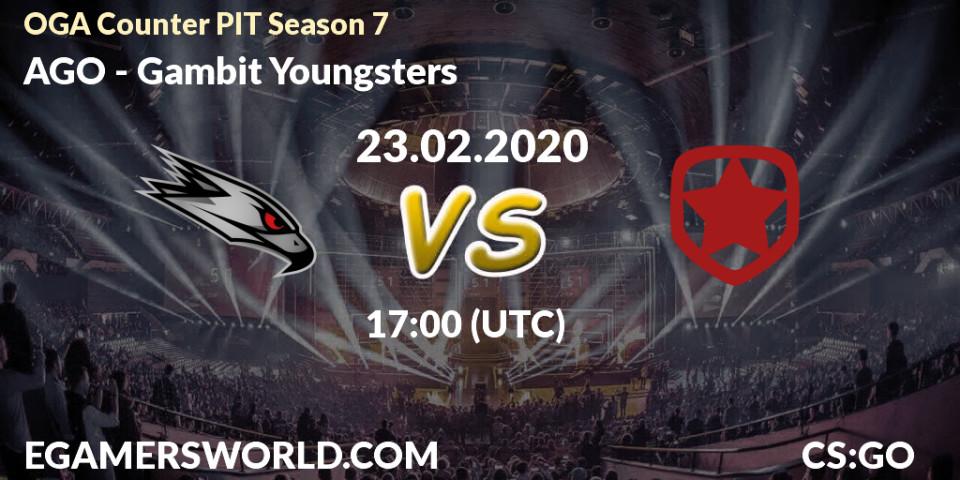 AGO - Gambit Youngsters: прогноз. 23.02.20, CS2 (CS:GO), OGA Counter PIT Season 7