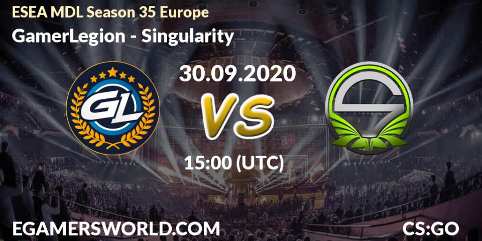 GamerLegion - Singularity: прогноз. 30.09.2020 at 15:00, Counter-Strike (CS2), ESEA MDL Season 35 Europe