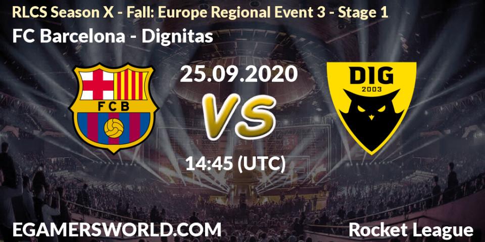 FC Barcelona - Dignitas: прогноз. 25.09.2020 at 14:45, Rocket League, RLCS Season X - Fall: Europe Regional Event 3 - Stage 1