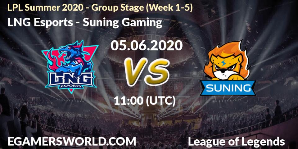 LNG Esports - Suning Gaming: прогноз. 05.06.2020 at 12:11, LoL, LPL Summer 2020 - Group Stage (Week 1-5)