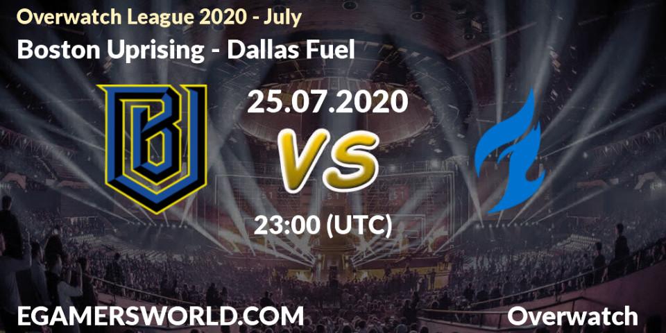 Boston Uprising - Dallas Fuel: прогноз. 25.07.20, Overwatch, Overwatch League 2020 - July