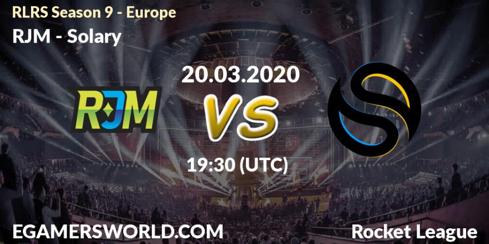 RJM - Solary: прогноз. 20.03.2020 at 21:30, Rocket League, RLRS Season 9 - Europe