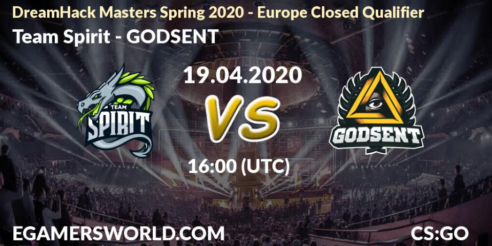 Team Spirit - GODSENT: прогноз. 19.04.2020 at 16:00, Counter-Strike (CS2), DreamHack Masters Spring 2020 - Europe Closed Qualifier