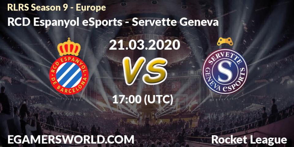 RCD Espanyol eSports - Servette Geneva: прогноз. 21.03.20, Rocket League, RLRS Season 9 - Europe