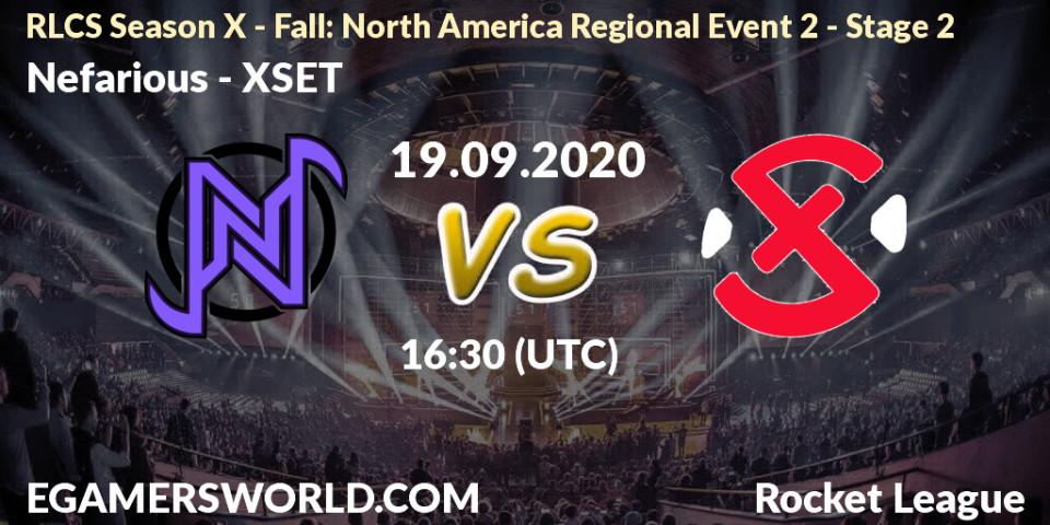 Nefarious - XSET: прогноз. 19.09.2020 at 16:30, Rocket League, RLCS Season X - Fall: North America Regional Event 2 - Stage 2