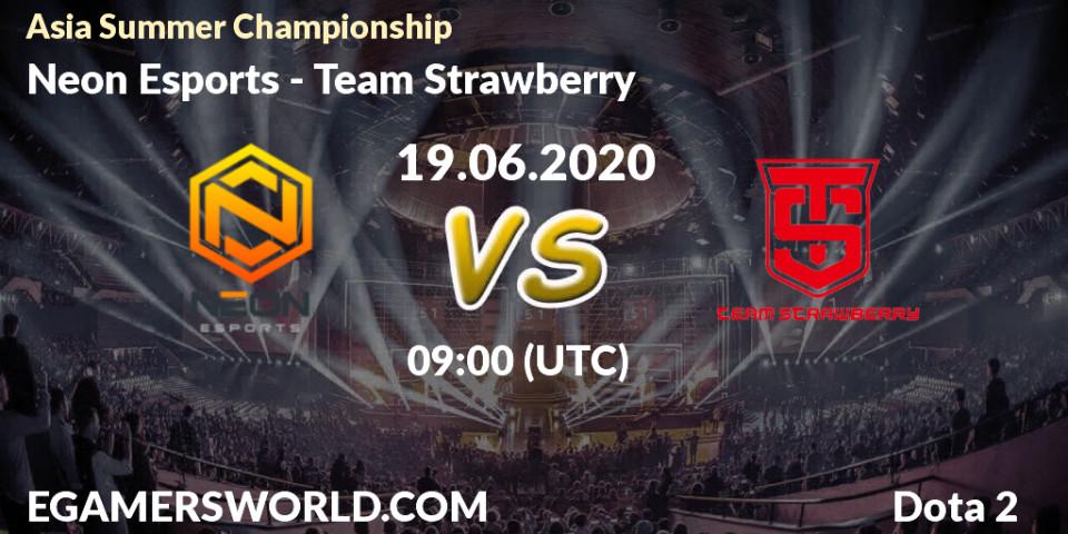Neon Esports - Team Strawberry: прогноз. 19.06.2020 at 03:09, Dota 2, Asia Summer Championship