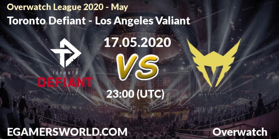 Toronto Defiant - Los Angeles Valiant: прогноз. 17.05.2020 at 23:00, Overwatch, Overwatch League 2020 - May
