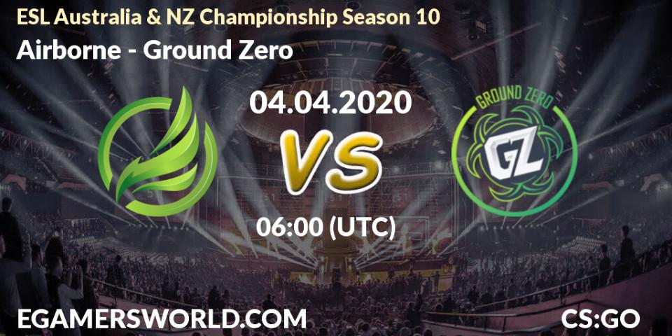 Airborne - Ground Zero: прогноз. 04.04.2020 at 06:10, Counter-Strike (CS2), ESL Australia & NZ Championship Season 10