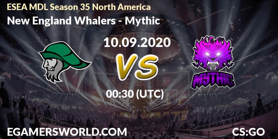 New England Whalers - Mythic: прогноз. 10.09.2020 at 00:30, Counter-Strike (CS2), ESEA MDL Season 35 North America