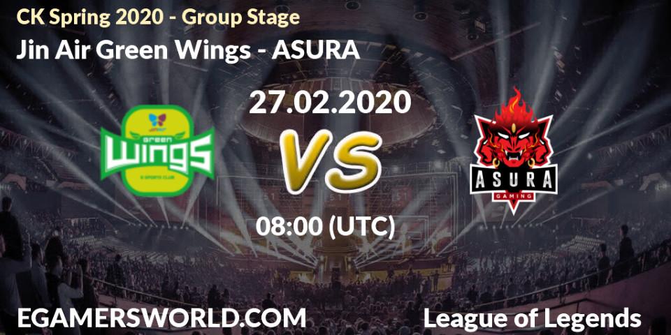 Jin Air Green Wings - ASURA: прогноз. 27.02.20, LoL, CK Spring 2020 - Group Stage