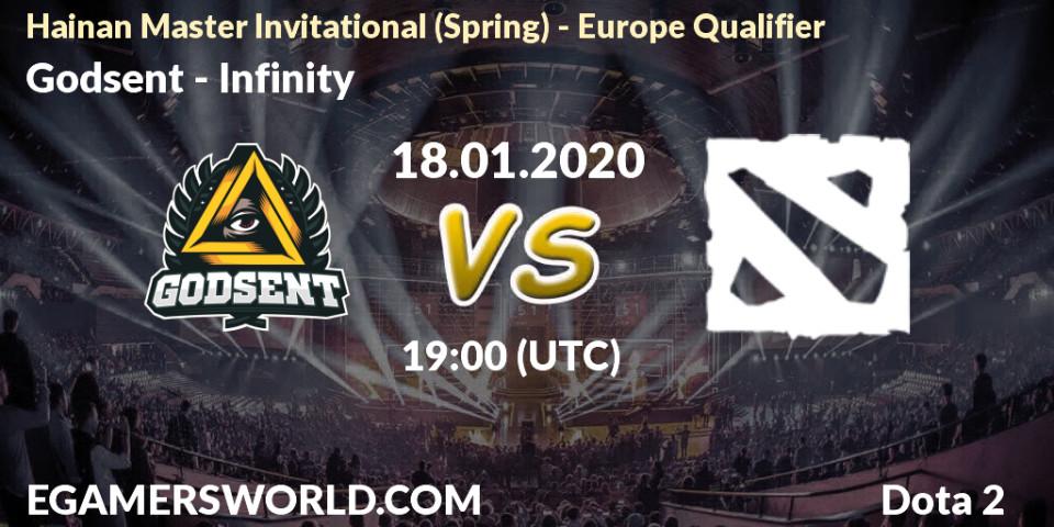 Godsent - Infinity: прогноз. 18.01.20, Dota 2, Hainan Master Invitational (Spring) - Europe Qualifier
