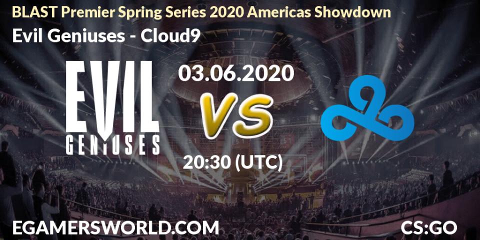 Evil Geniuses - Cloud9: прогноз. 03.06.2020 at 20:30, Counter-Strike (CS2), BLAST Premier Spring Series 2020 Americas Showdown 