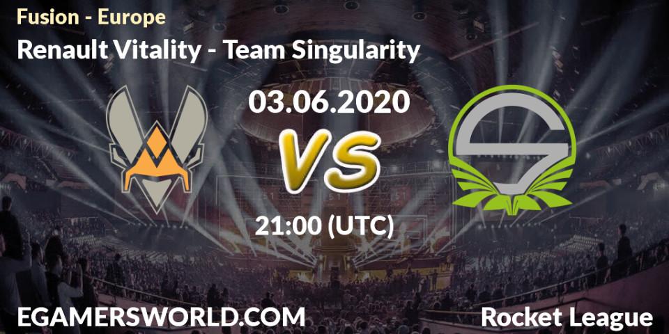 Renault Vitality - Team Singularity: прогноз. 05.06.20, Rocket League, Fusion - Europe