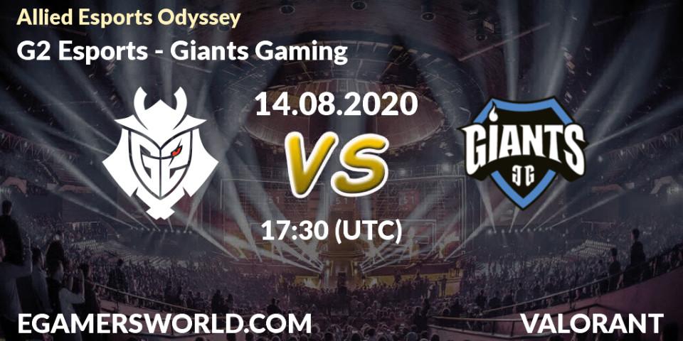 G2 Esports - Giants Gaming: прогноз. 14.08.2020 at 18:00, VALORANT, Allied Esports Odyssey