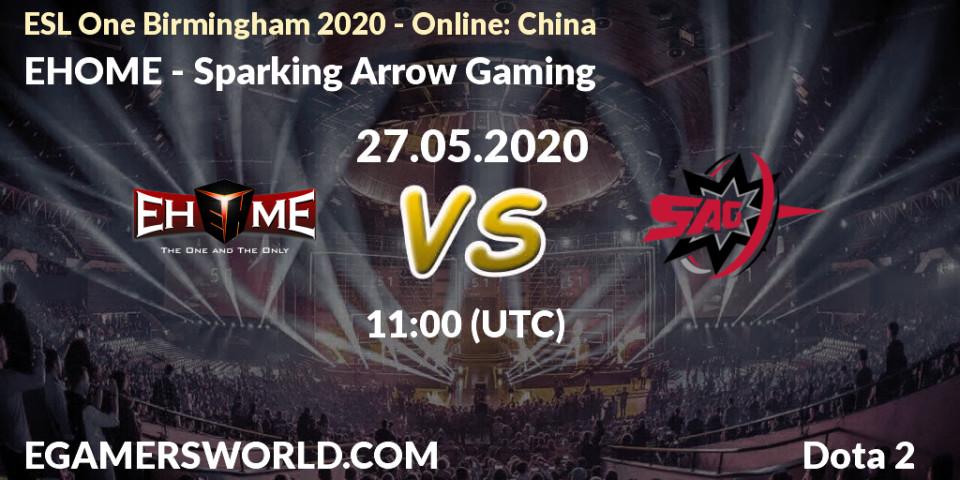 EHOME - Sparking Arrow Gaming: прогноз. 27.05.20, Dota 2, ESL One Birmingham 2020 - Online: China