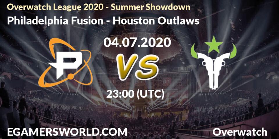 Philadelphia Fusion - Houston Outlaws: прогноз. 05.07.20, Overwatch, Overwatch League 2020 - Summer Showdown
