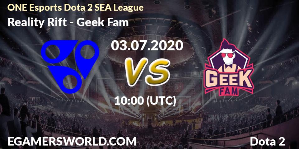 Reality Rift - Geek Fam: прогноз. 03.07.2020 at 10:19, Dota 2, ONE Esports Dota 2 SEA League