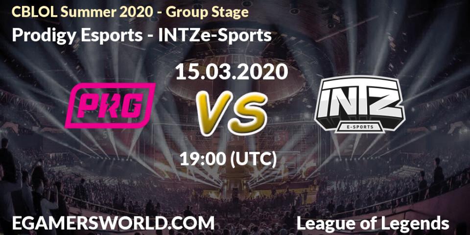 Prodigy Esports - INTZ e-Sports: прогноз. 15.03.2020 at 19:00, LoL, CBLOL Summer 2020 - Group Stage