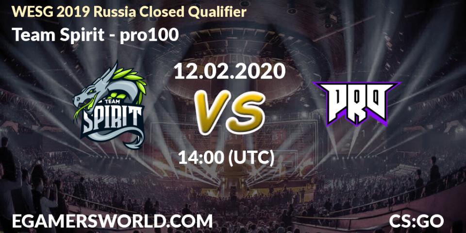 Team Spirit - pro100: прогноз. 12.02.20, CS2 (CS:GO), WESG 2019 Russia Closed Qualifier