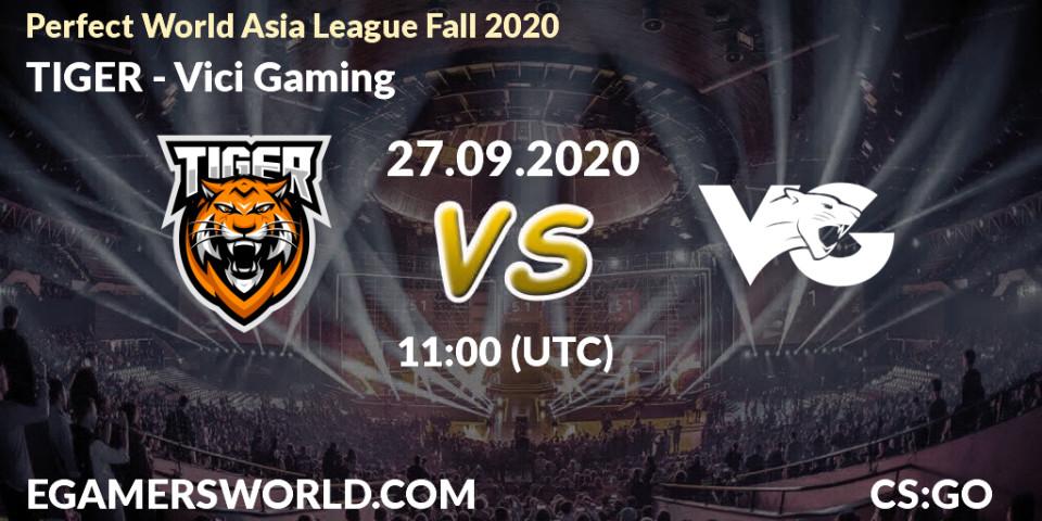 TIGER - Vici Gaming: прогноз. 27.09.2020 at 11:00, Counter-Strike (CS2), Perfect World Asia League Fall 2020