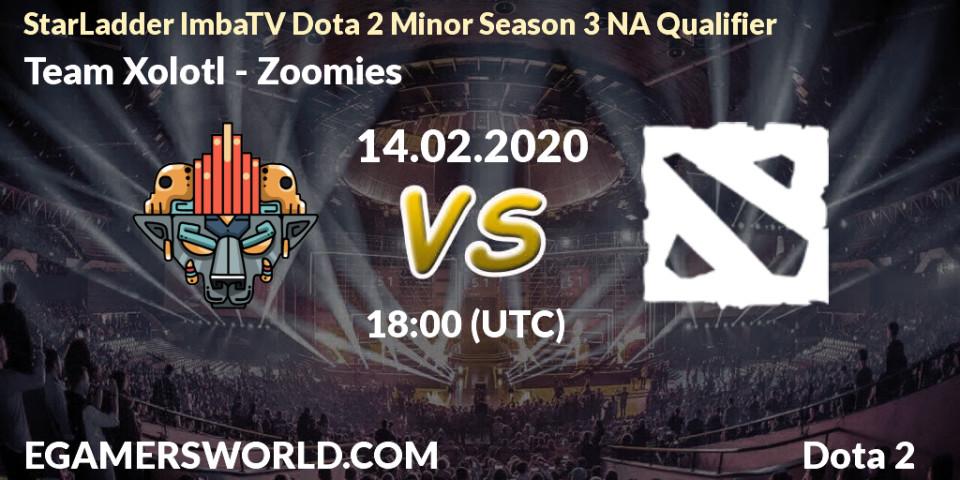 Team Xolotl - Zoomies: прогноз. 14.02.20, Dota 2, StarLadder ImbaTV Dota 2 Minor Season 3 NA Qualifier