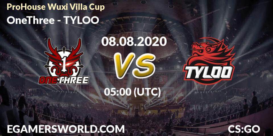 OneThree - TYLOO: прогноз. 08.08.20, CS2 (CS:GO), ProHouse Wuxi Villa Cup