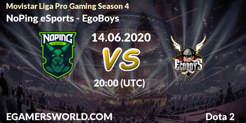 NoPing eSports - EgoBoys: прогноз. 14.06.2020 at 20:22, Dota 2, Movistar Liga Pro Gaming Season 4