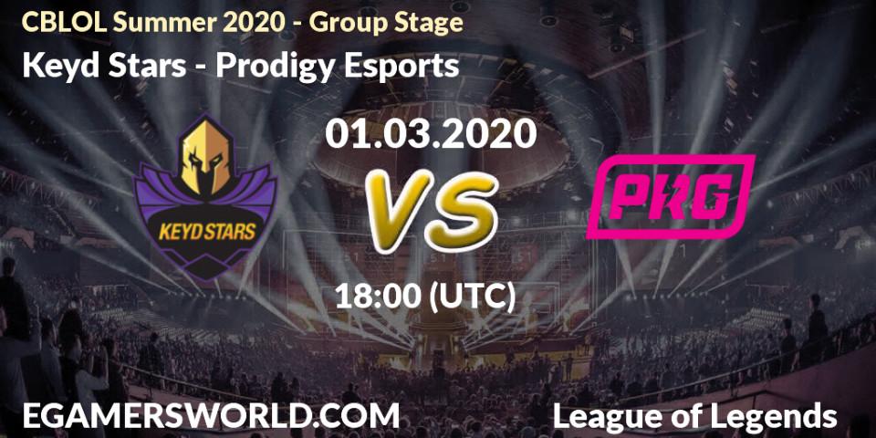 Keyd Stars - Prodigy Esports: прогноз. 01.03.2020 at 18:00, LoL, CBLOL Summer 2020 - Group Stage