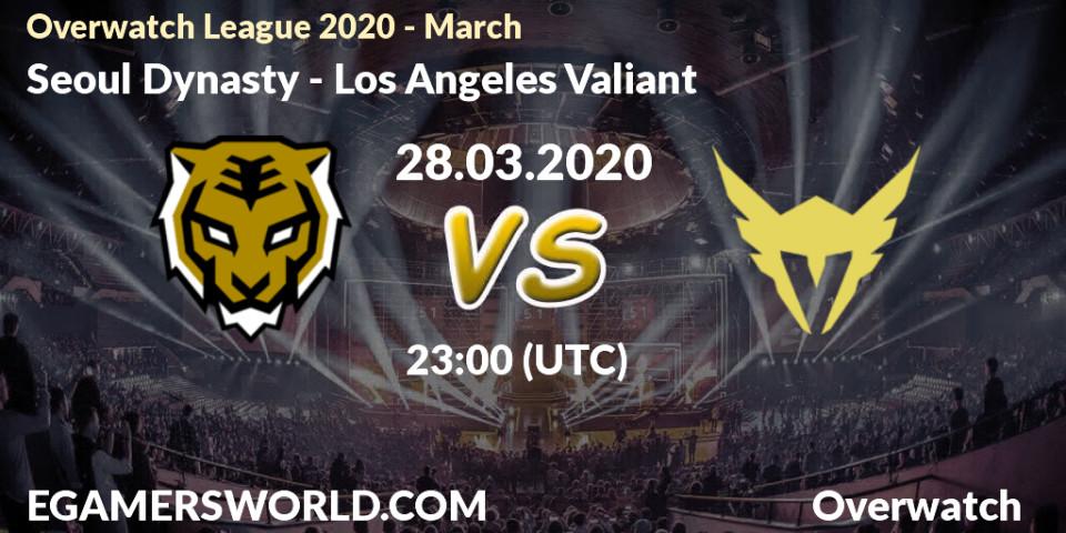 Seoul Dynasty - Los Angeles Valiant: прогноз. 28.03.2020 at 22:00, Overwatch, Overwatch League 2020 - March