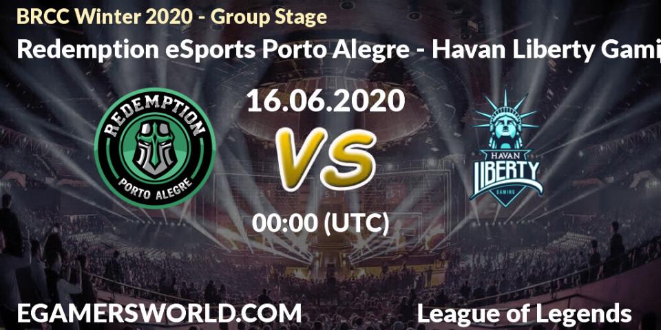 Redemption eSports Porto Alegre - Havan Liberty Gaming: прогноз. 16.06.2020 at 00:00, LoL, BRCC Winter 2020 - Group Stage
