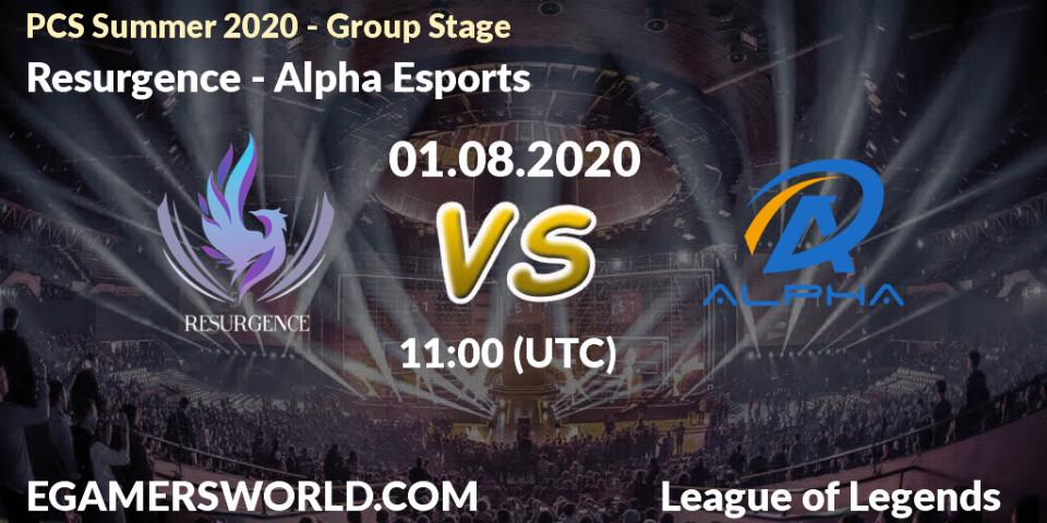 Resurgence - Alpha Esports: прогноз. 01.08.2020 at 11:00, LoL, PCS Summer 2020 - Group Stage