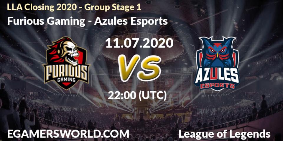 Furious Gaming - Azules Esports: прогноз. 11.07.2020 at 22:00, LoL, LLA Closing 2020 - Group Stage 1