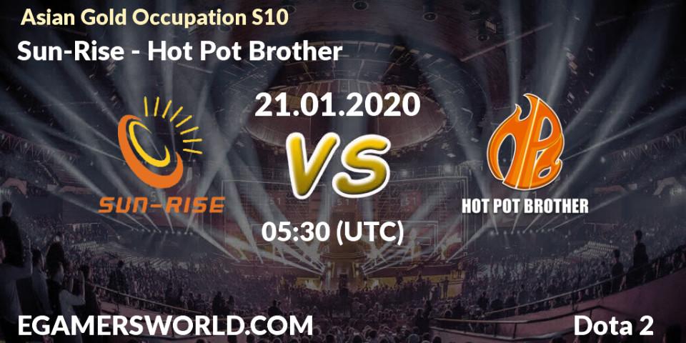 Sun-Rise - Hot Pot Brother: прогноз. 21.01.20, Dota 2, Asian Gold Occupation S10