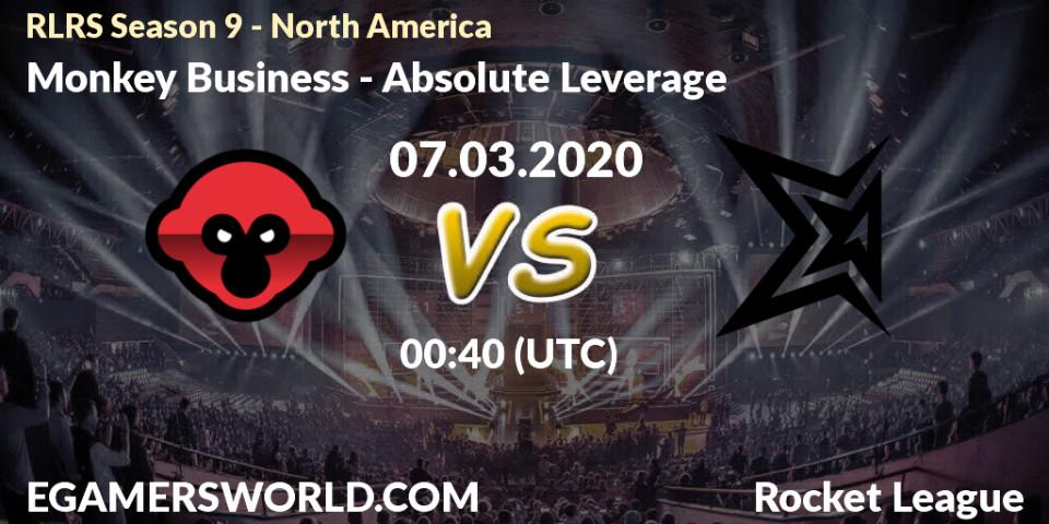 Monkey Business - Absolute Leverage: прогноз. 07.03.20, Rocket League, RLRS Season 9 - North America