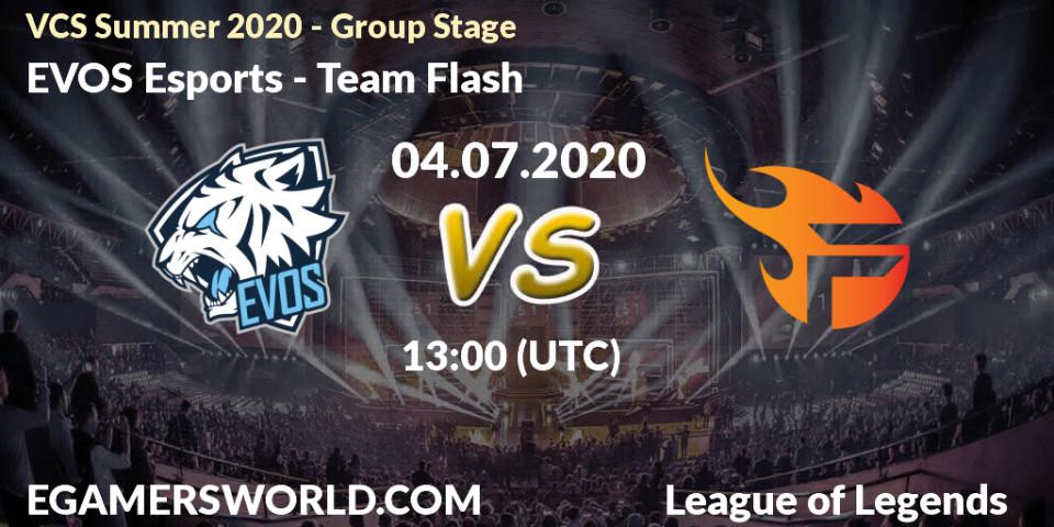 EVOS Esports - Team Flash: прогноз. 04.07.2020 at 12:26, LoL, VCS Summer 2020 - Group Stage