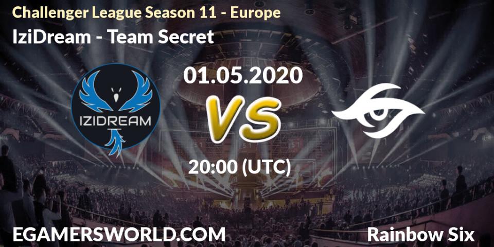 IziDream - Team Secret: прогноз. 01.05.20, Rainbow Six, Challenger League Season 11 - Europe