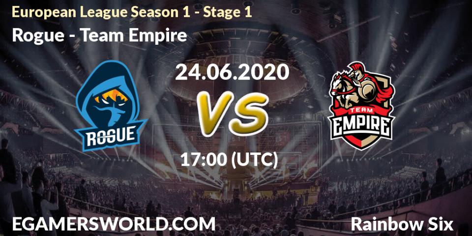 Rogue - Team Empire: прогноз. 26.06.20, Rainbow Six, European League Season 1 - Stage 1