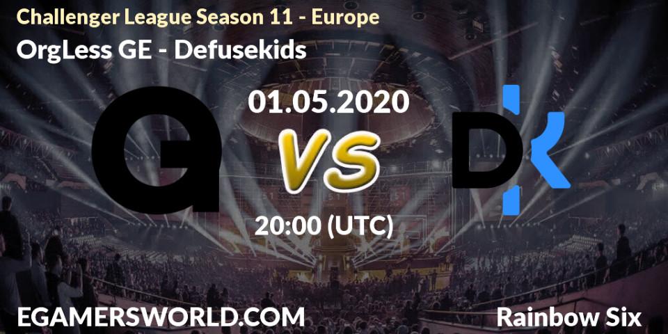 OrgLess GE - Defusekids: прогноз. 01.05.20, Rainbow Six, Challenger League Season 11 - Europe